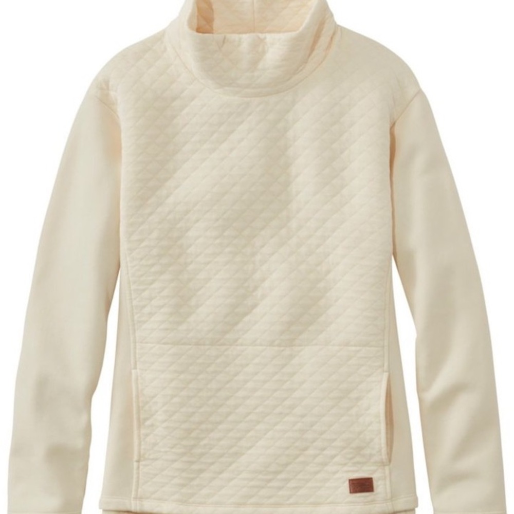 L.L Bean Cream Quilted Pullover (S)